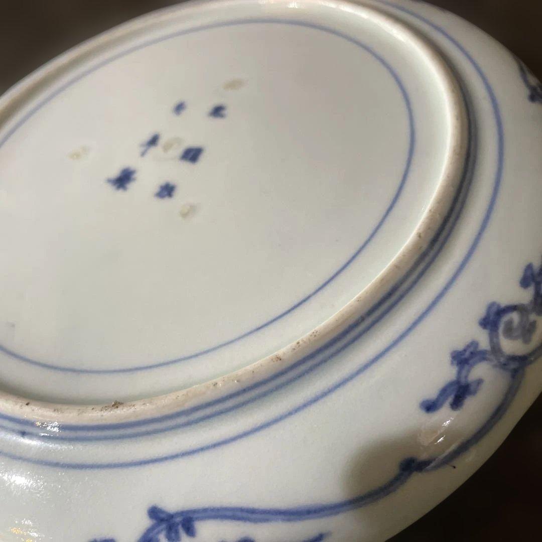古伊万里　色絵染付松竹梅十二支文皿