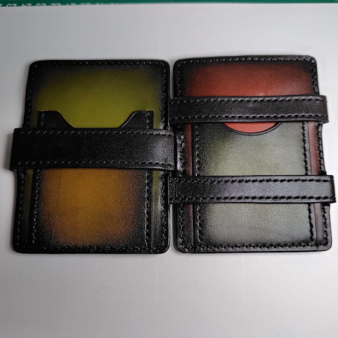 ハンドメイド　牛ヌメ革（栃木レザー）　マジックウォレット