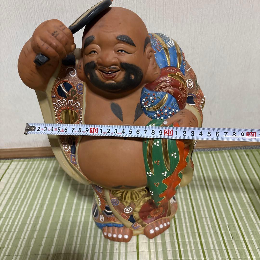 九谷焼　布袋様　七福神　置物　焼き物　骨董品　工芸品　神様　昭和　38cm