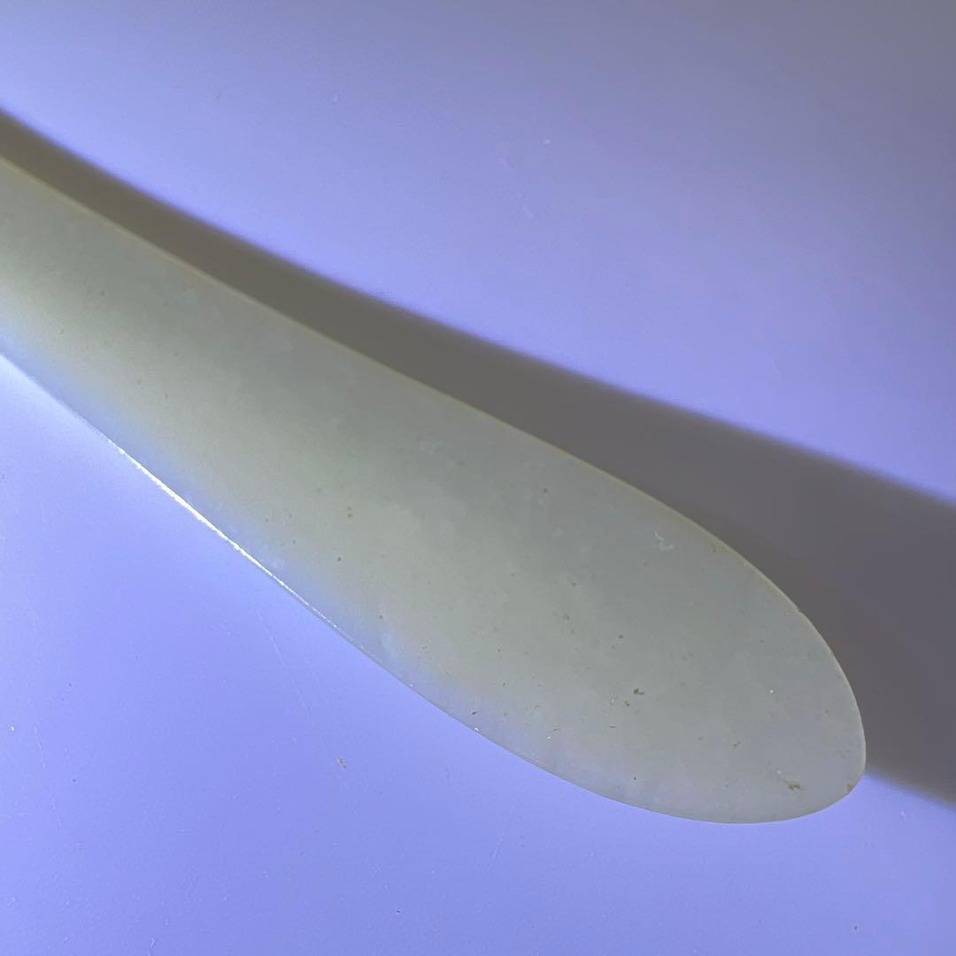 中国古玩　白砡如意形筆架　17g/約12.5㎝　東Y8-0310☆2F