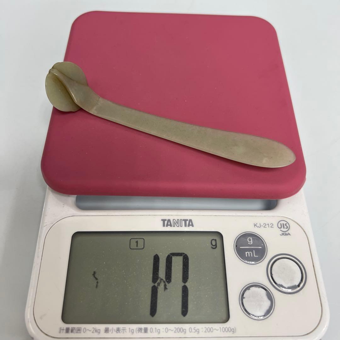 中国古玩　白砡如意形筆架　17g/約12.5㎝　東Y8-0310☆2F