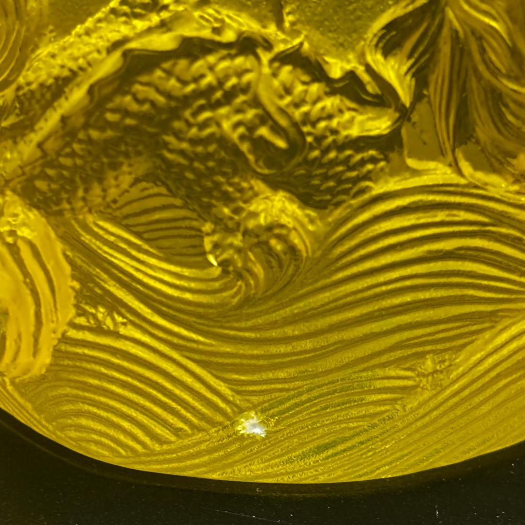 tittot 琉園 クリスタルガラス ドラゴン 龍 置物 台湾 黄色
