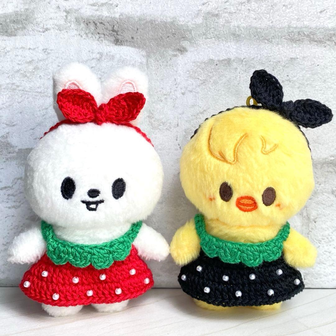 SKZOO 10cm ぬい服 いちごワンピース＋リボンセット