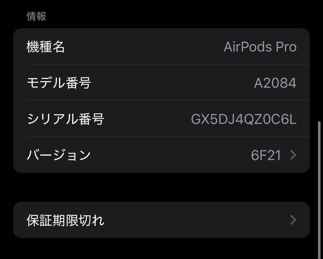 純正AirPods Pro 本体 第1世代 A2084 本体とケース