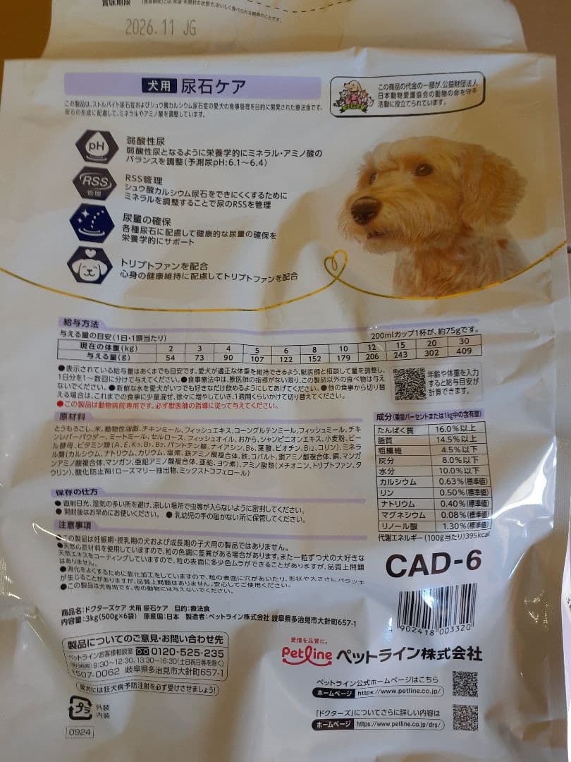♡diana♡様ドクターズケア犬用療法食尿石ケア3kg×2袋