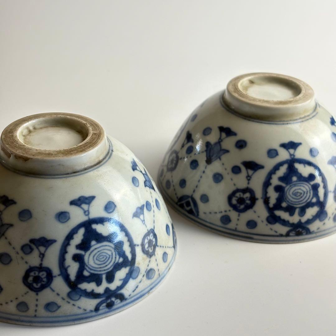 古伊万里 染付 茶碗 湯呑み 小鉢 茶器 茶道具 古染付 古美術品