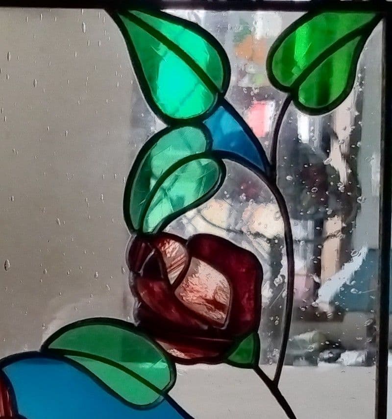 ステンドグラスミニパネル　薔薇