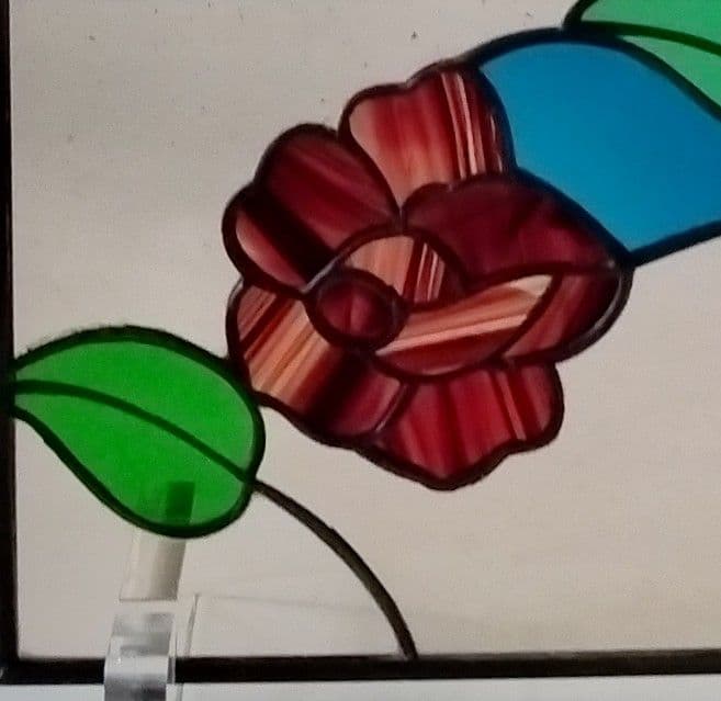 ステンドグラスミニパネル　薔薇