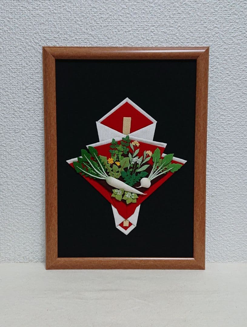 「熨斗飾り (人日) 」押し絵　押絵　縮緬細工　和雑貨