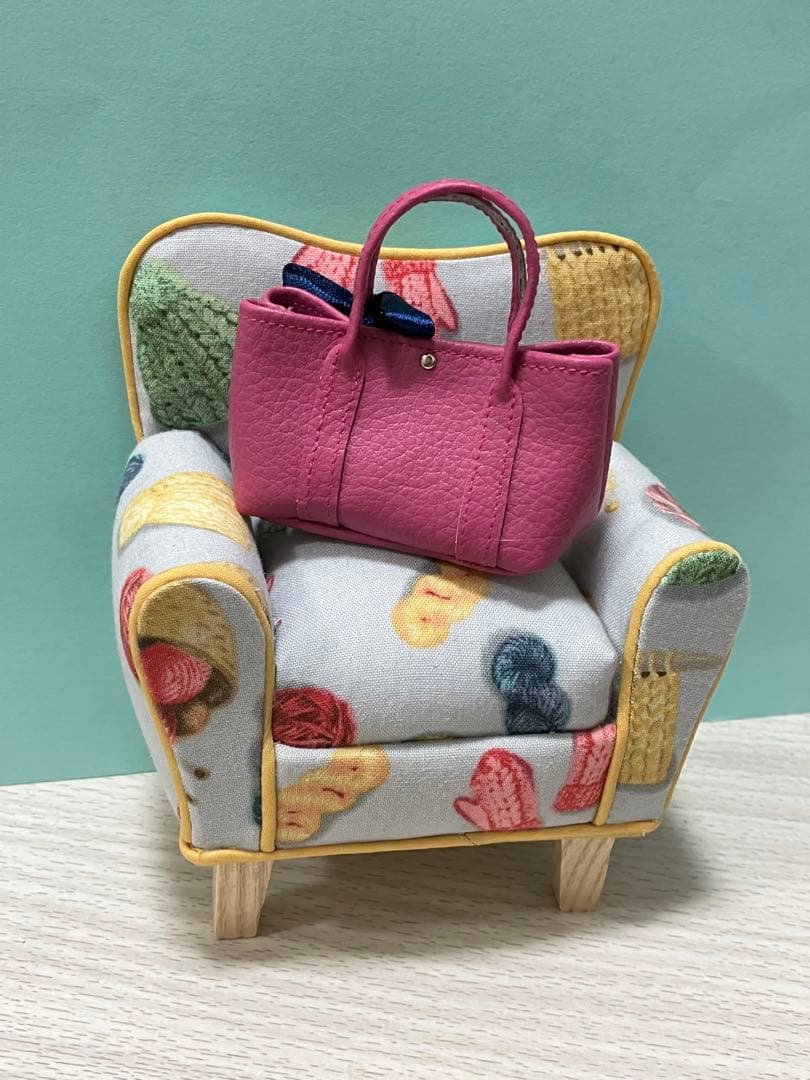 ★ハンドメイド★ ミニチュア トートバッグ ローズピンク大  アウトフィット