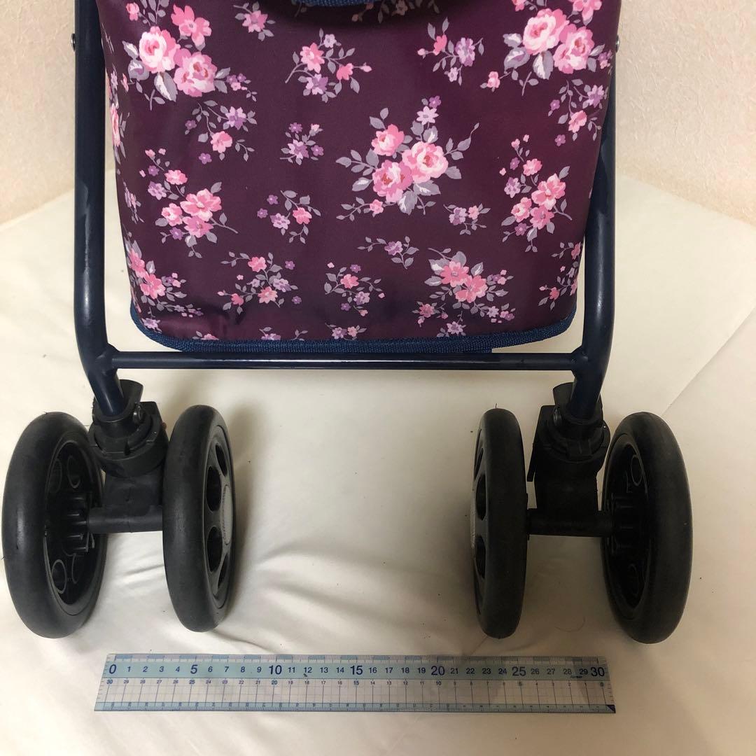 みみ　マキテック　紫色の花柄 シルバーカー 4輪