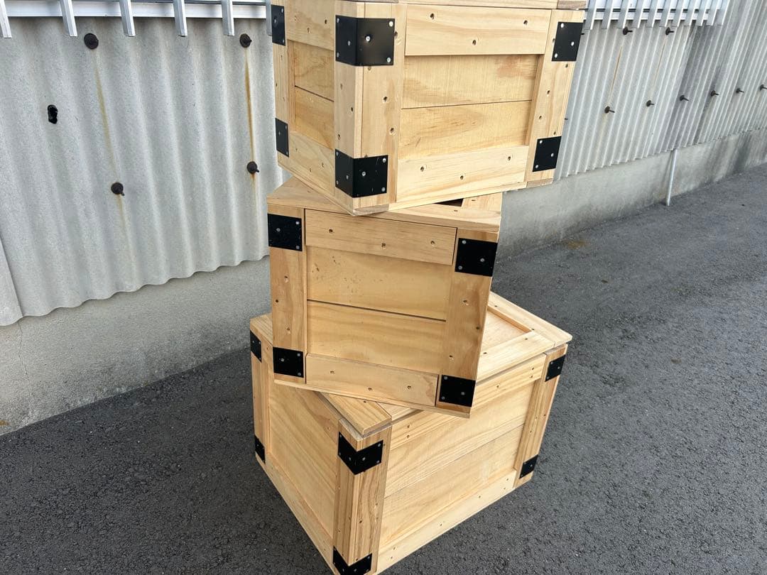 木製梱包ボックス　3個セット(気になる方は値段交渉してください)