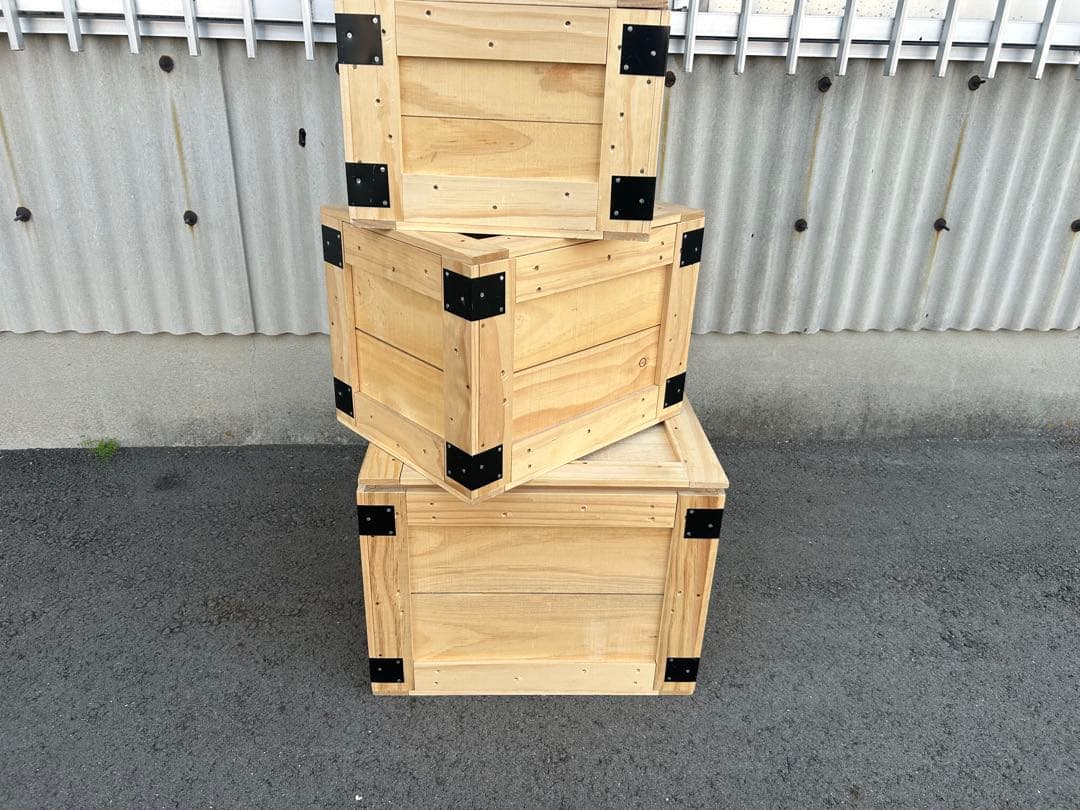 木製梱包ボックス　3個セット(気になる方は値段交渉してください)