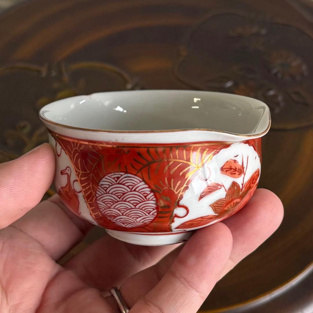 SNT1550 九谷焼 美山 茶器 煎茶道具 急須 湯呑 湯冷まし 銅茶托 他