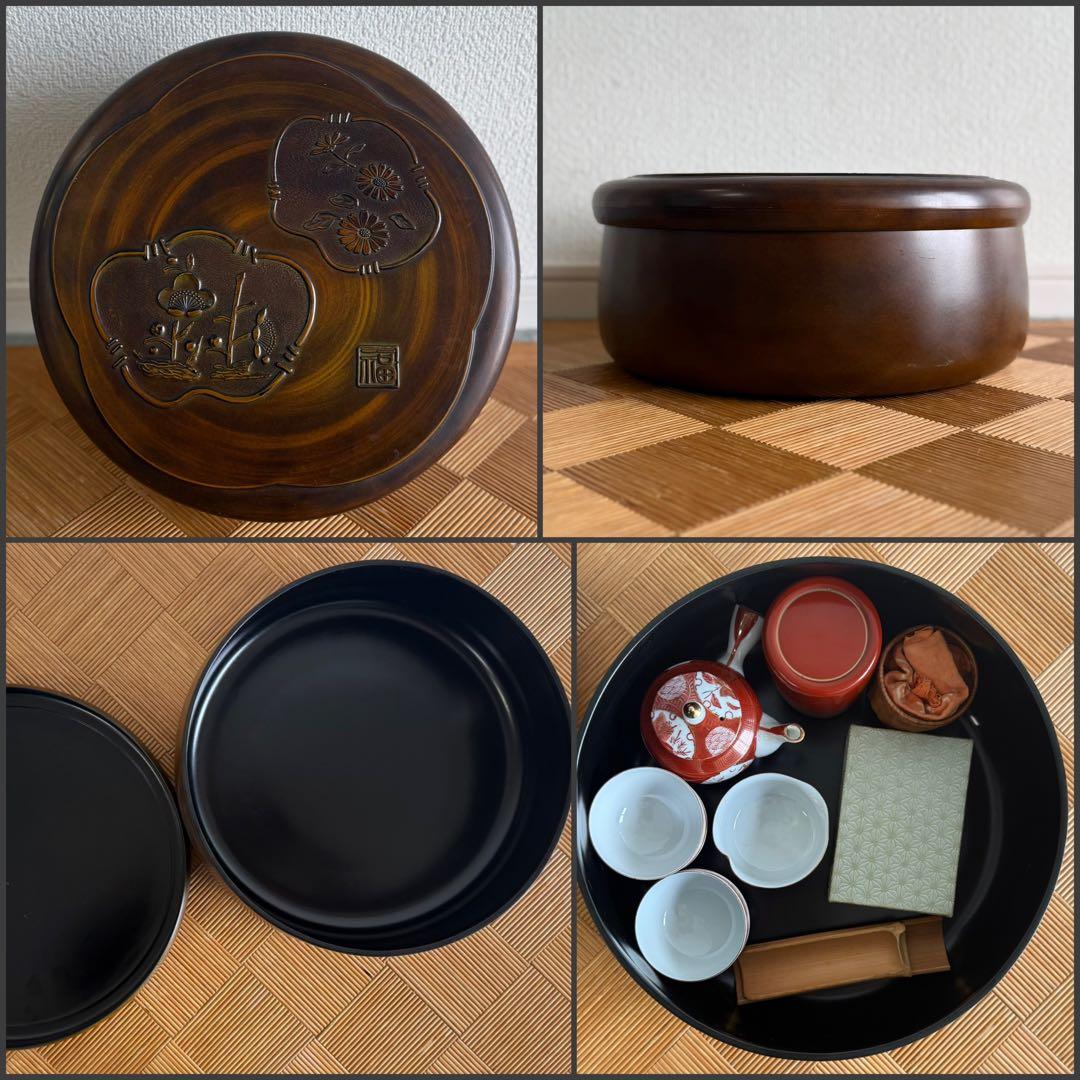 SNT1550 九谷焼 美山 茶器 煎茶道具 急須 湯呑 湯冷まし 銅茶托 他