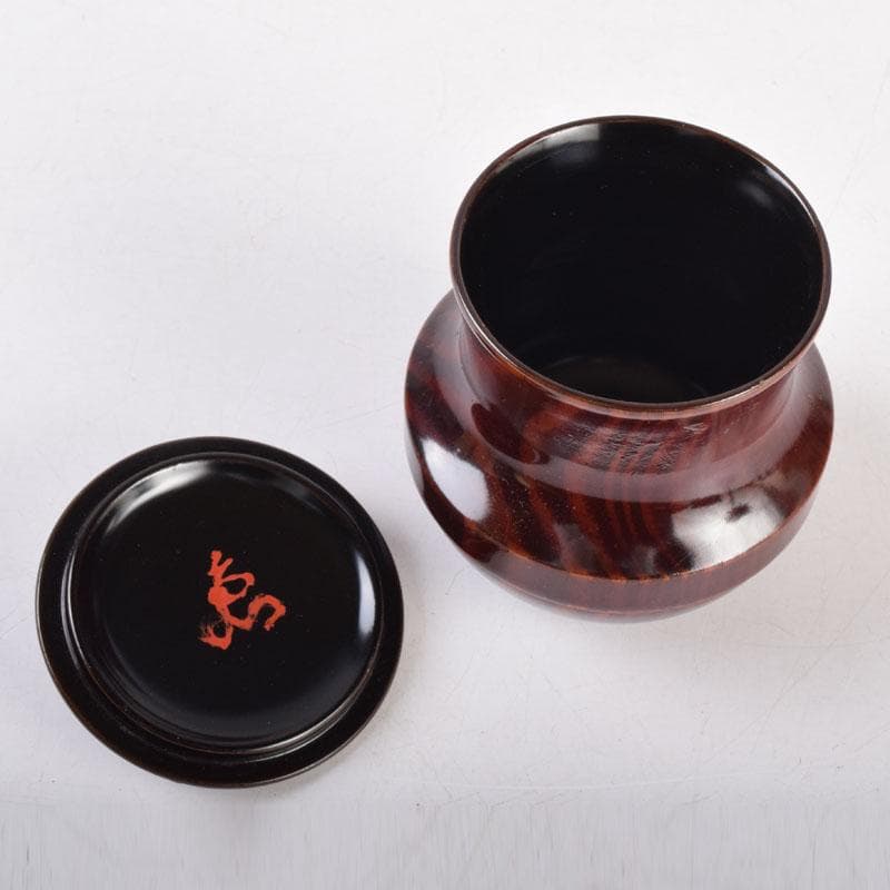 茶道具　漆塗　茶器　茶入　在銘　共布共箱　V　8544