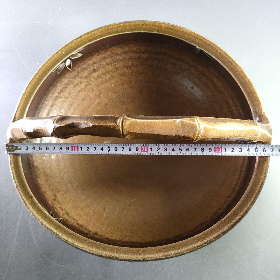 A914-2/備前焼/松嶋勉 造/手鉢/飾鉢/盛鉢/手付鉢/