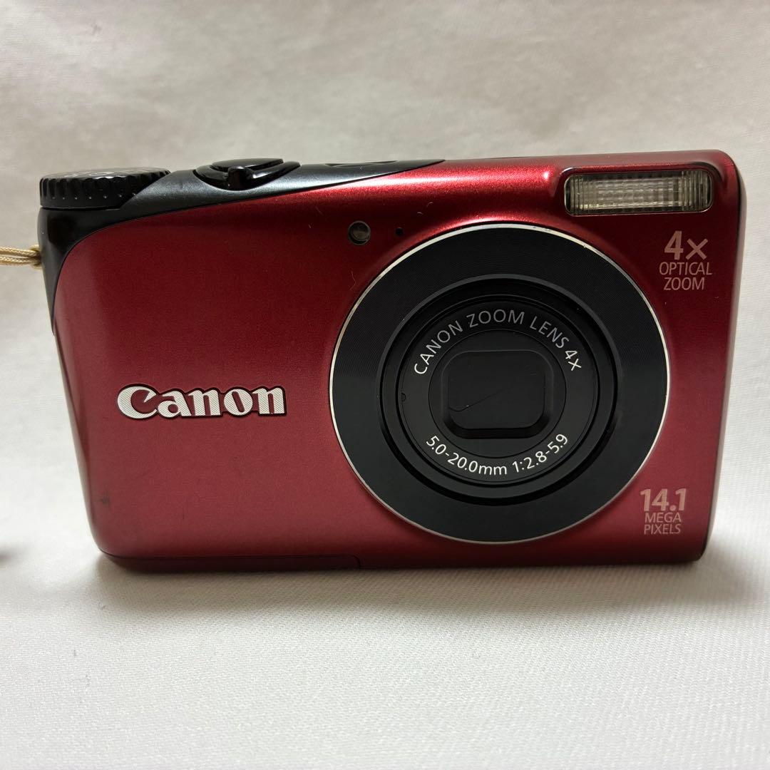 【動作品】Canon Power Shot A2200 レッド　デジカメ