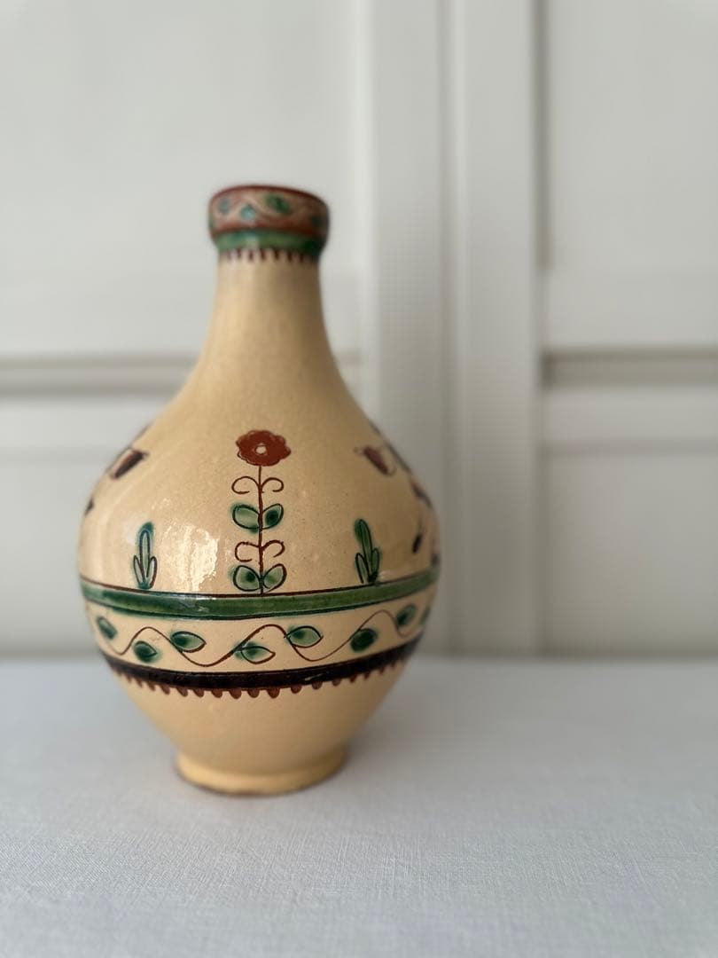 vintageルーマニアポタリー フラワーベース 花瓶 ヴィンテージ 東欧⛳️