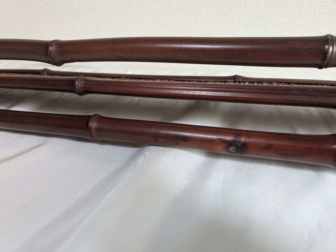 茶道具 竹峰造 京間 萩入黒竹 結界 衝立 炉屏 刻印