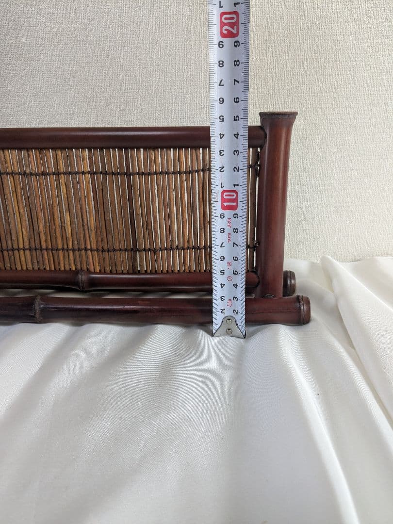 茶道具 竹峰造 京間 萩入黒竹 結界 衝立 炉屏 刻印