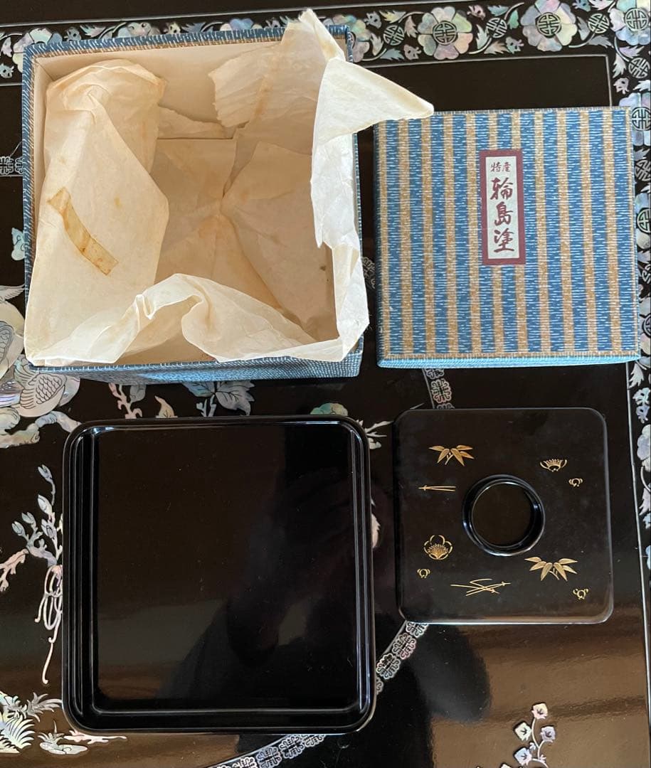 輪島塗 漆器 膳セット 黒赤 金模様