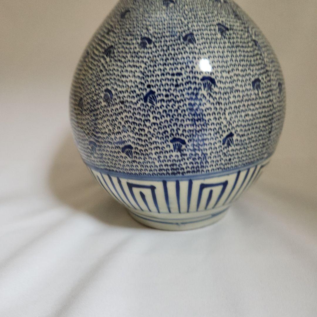 古伊万里 印判 微塵唐草文 大徳利