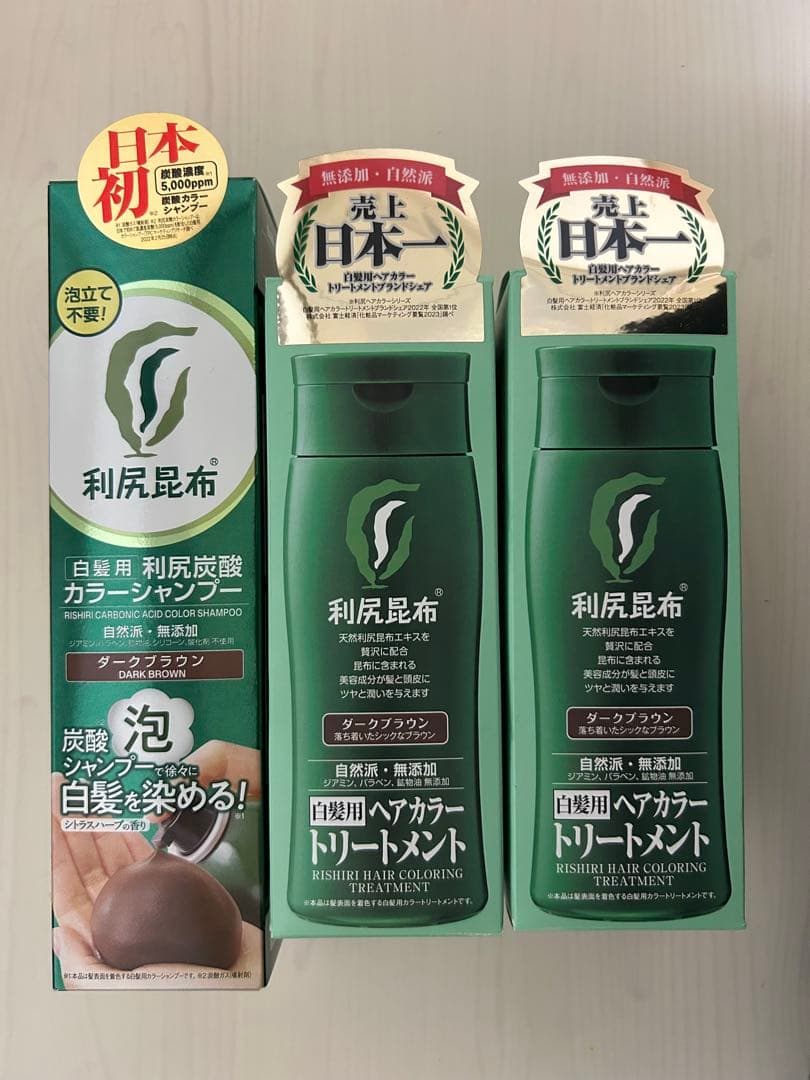 ★新品★利尻炭酸カラー泡シャンプー&ヘアカラートリートメント ダークブラウン