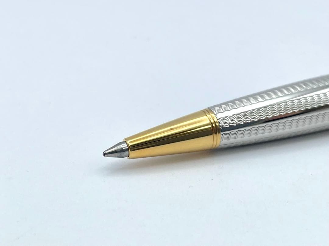 【S】美品PARKER 万年筆 ペン先18K ボールペン シルバー系 ネーム入り