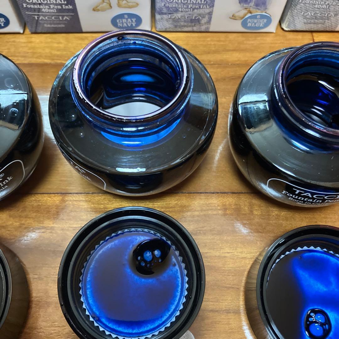 7セット TACCIA 万年筆インク 水性染料 ジーンズインク ネイビーブルー