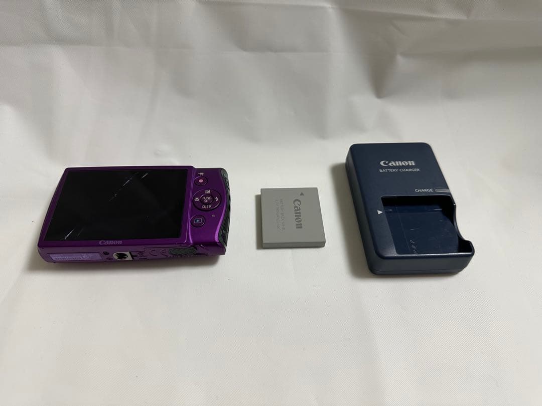 Canon IXY600F 紫 ジャンク 液晶割れ 撮影可 バッテリー充電器付