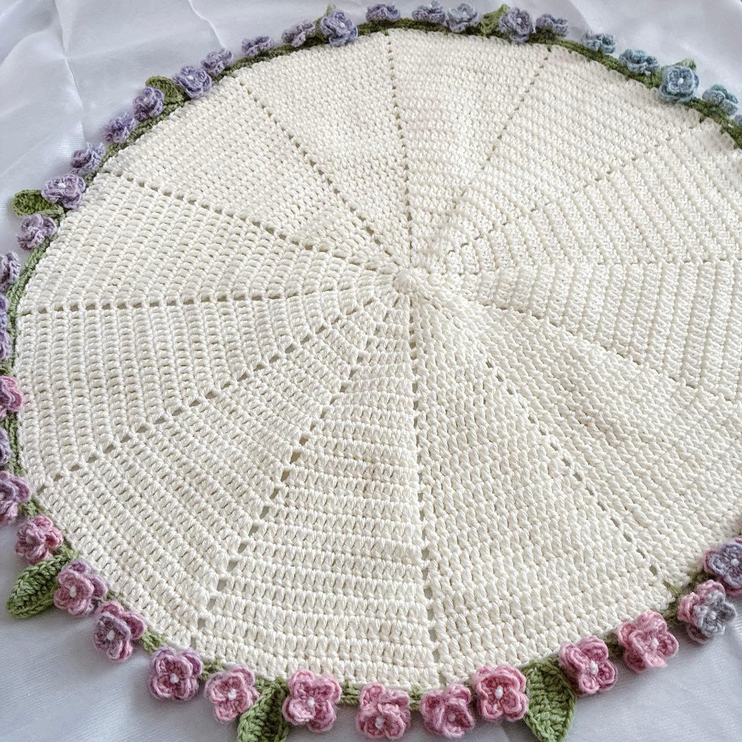 紫陽花　花束ブランケット ブーケブランケット　手編み ハンドメイド 80cm