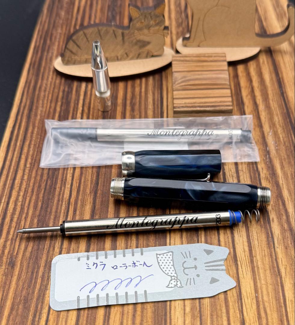 レア Montegrappa ローラーボール ミクラ ダークブルー