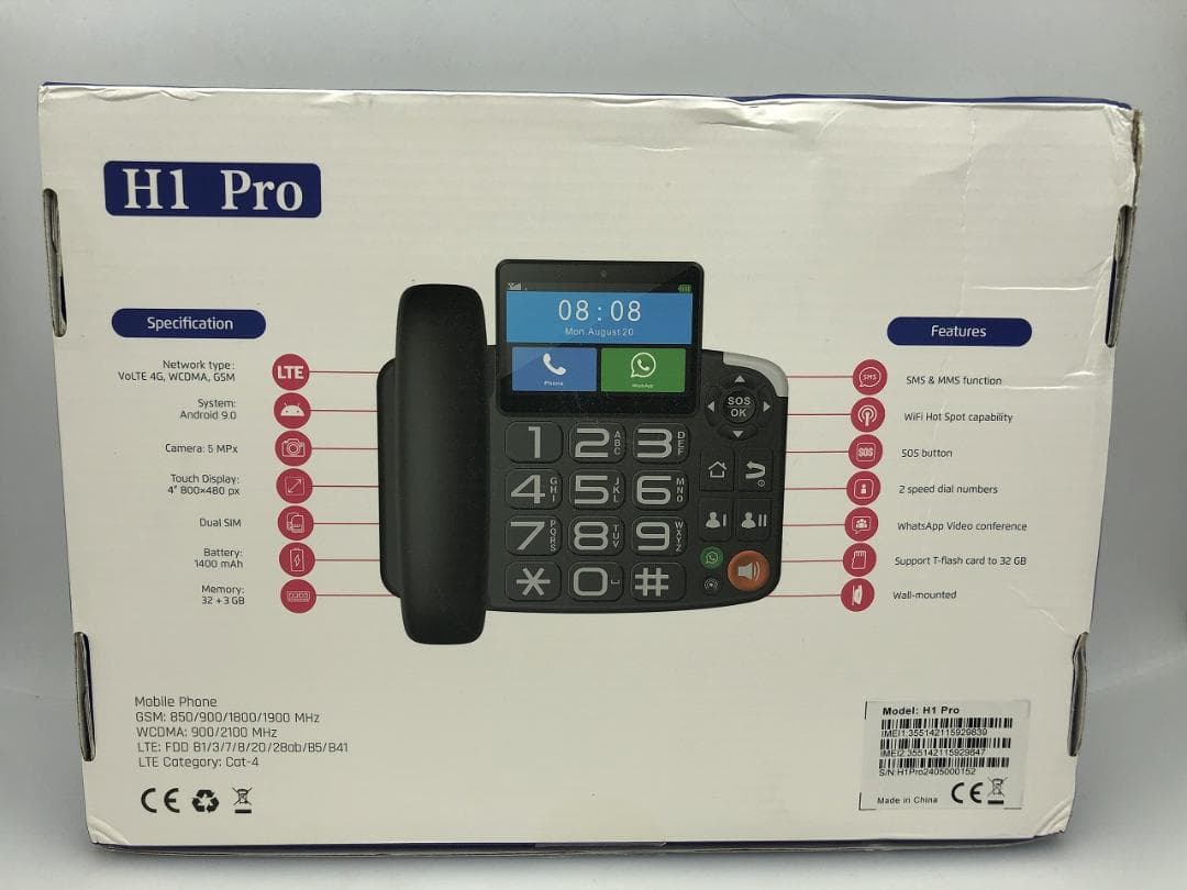 固定電話型スマホ 4G デュアルSIM H1 Pro 超美品 Playストア対応