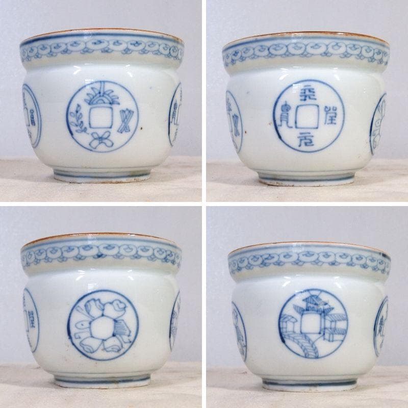 【骨董・良品】黒柿 煙草盆/莨盆＆永楽年製/青磁 火入れ＆竹筒＆筒台 5点セット