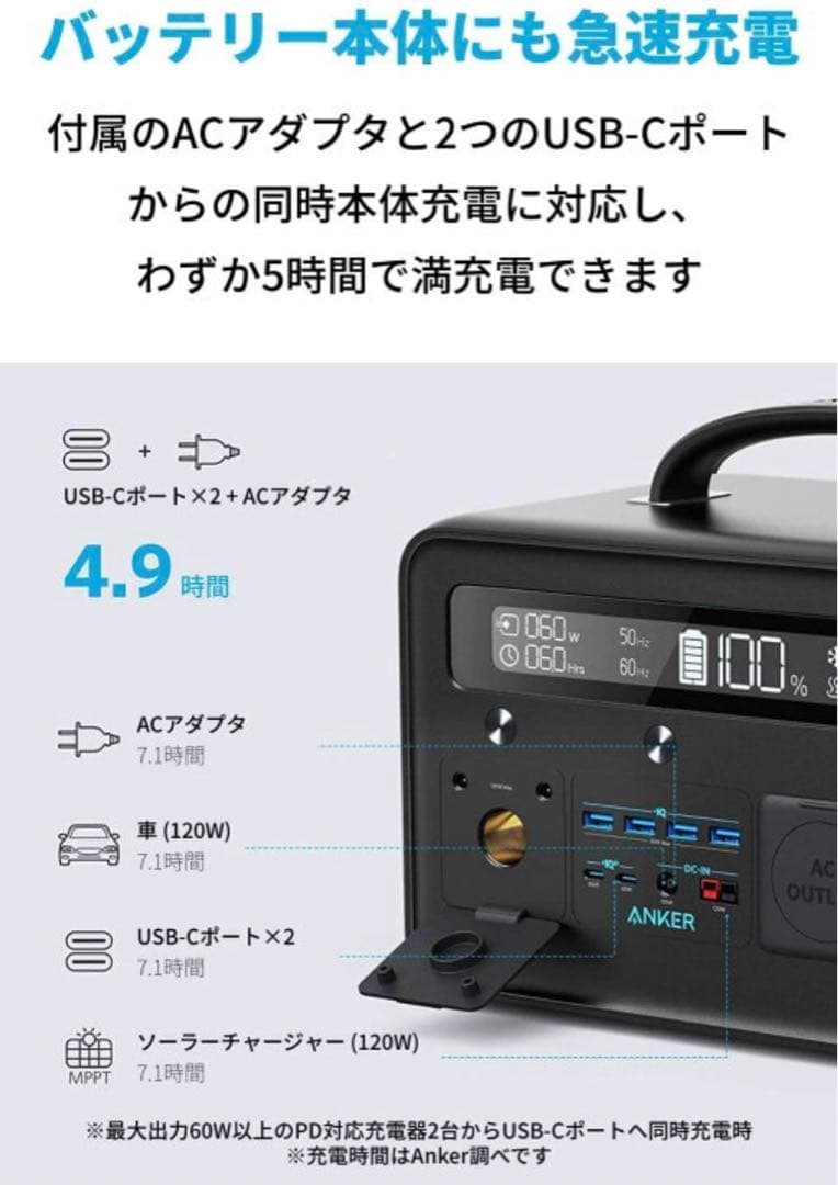 発電機・ポータブル電源 Anker PowerHouse II 800 & PowerSolar Set