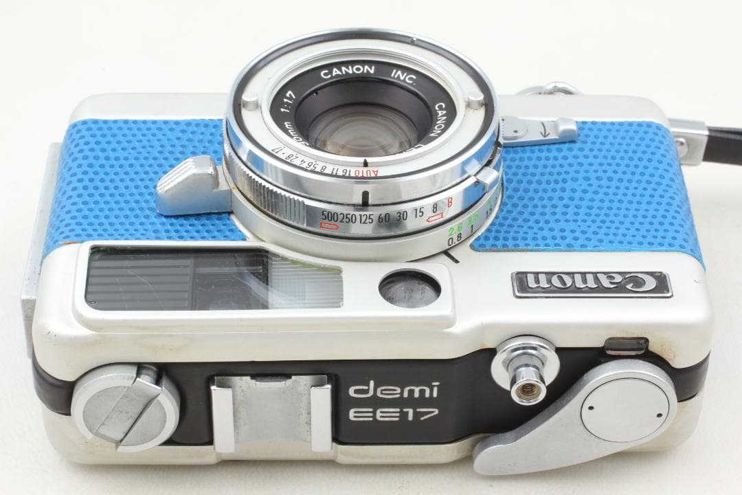 【整備済　美品】ブルー　Canon Demi EE17 露出計OK　#1417