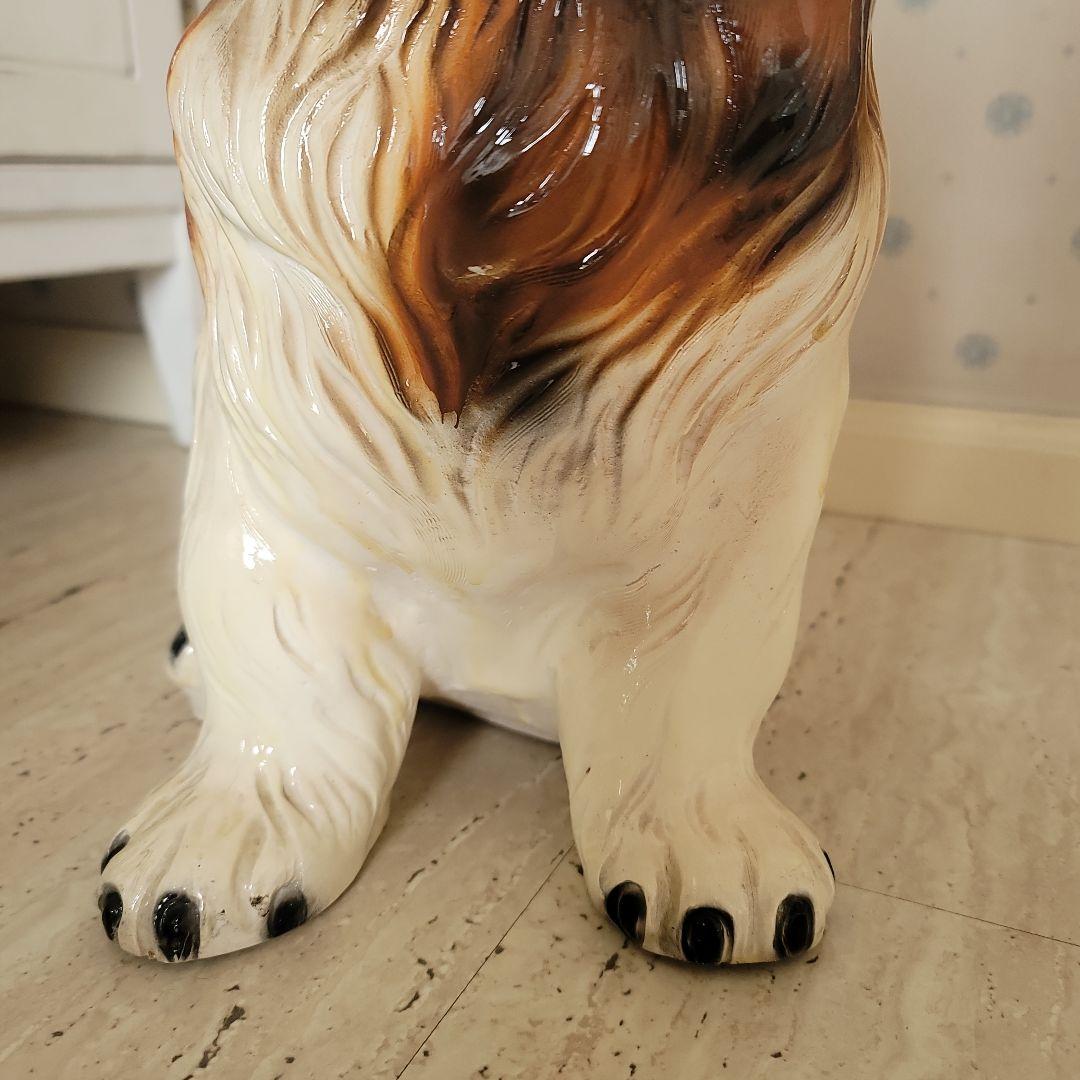 陶器製　　セントバーナード犬　置物　イタリア製