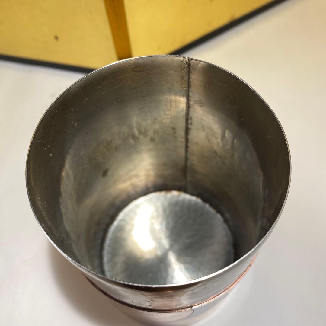 銅製茶筒花模様