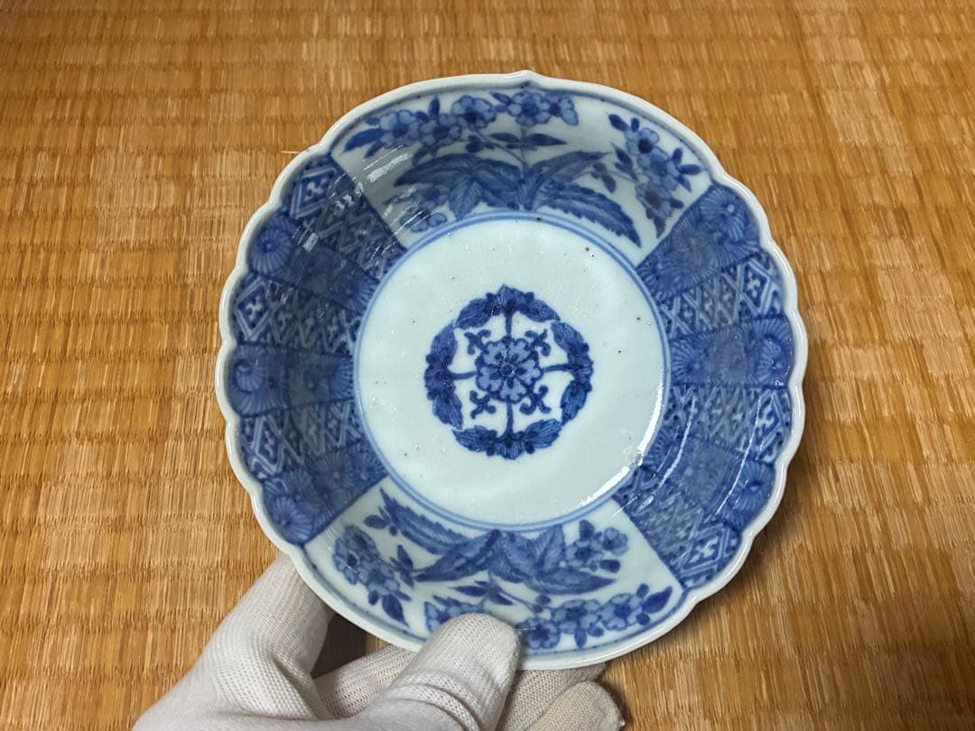 古伊万里 染付 輪花皿 渦福 小鉢 盛鉢 小皿 江戸時代