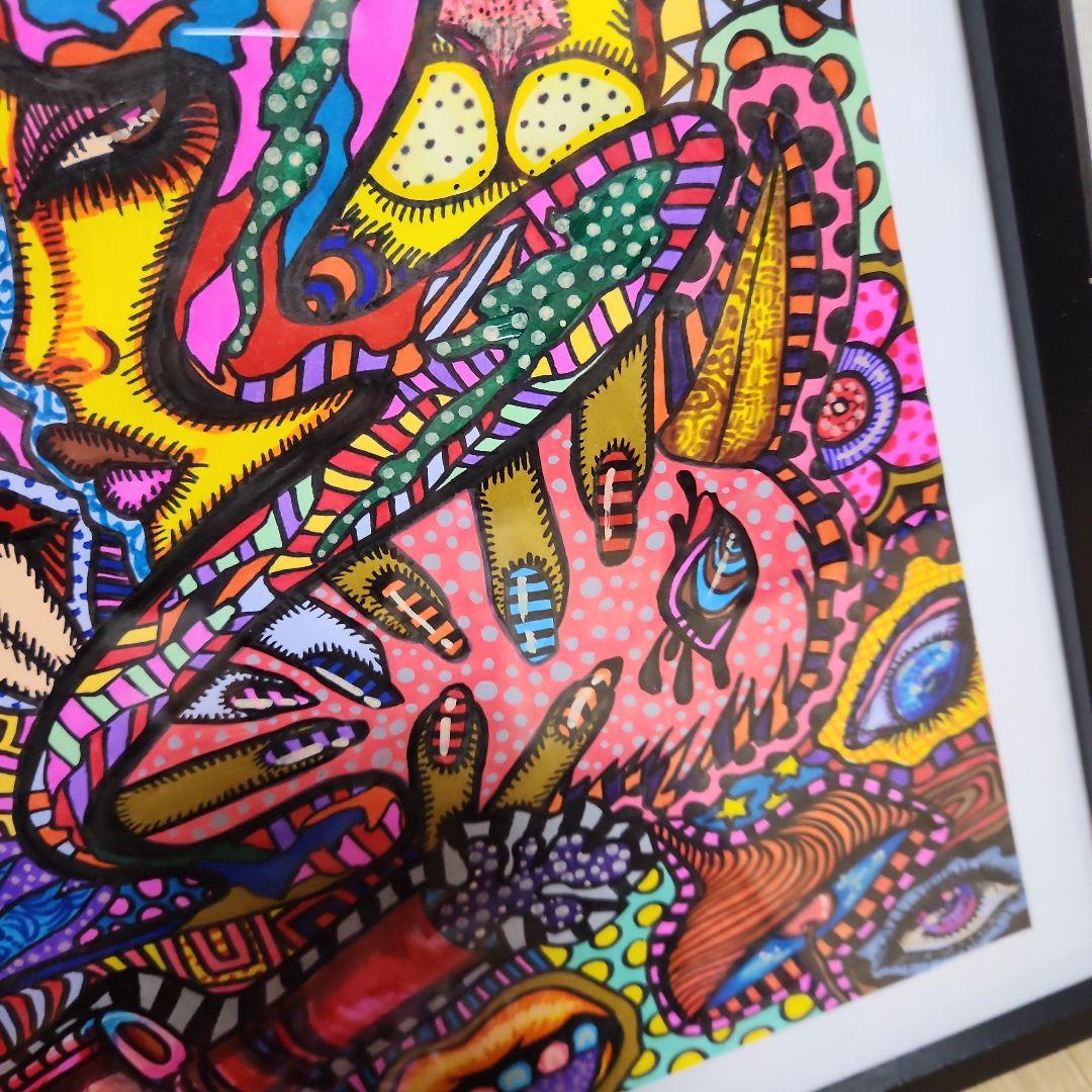カラフルなポップアート絵画5点セット