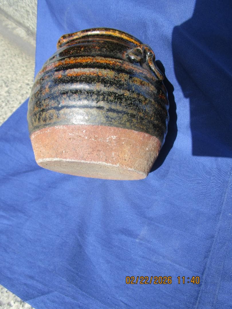 お歯黒壺　越前焼　江戸期　無傷　1個