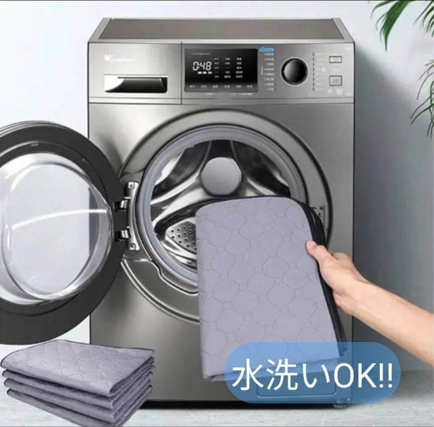 Ｌグレー シート トイレ　洗える　ペット　犬　猫　吸水　マット　2枚