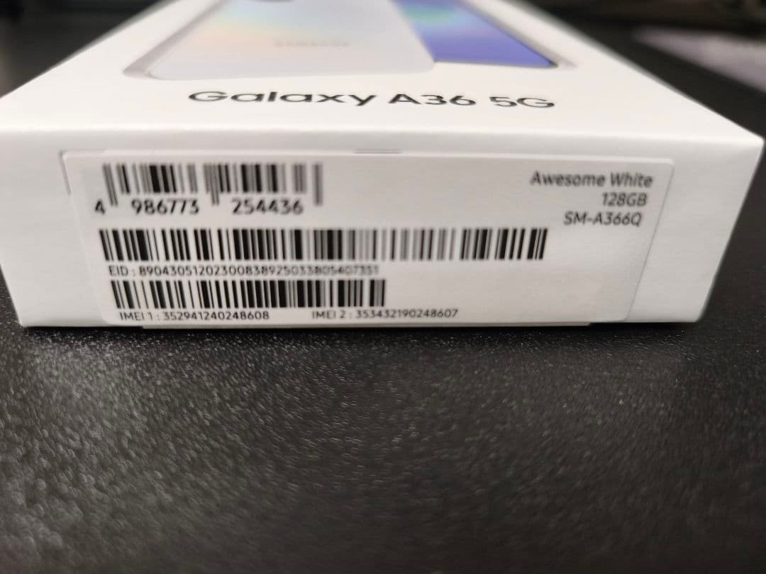 【新品未開封】Galaxy A36 5G 128GB ホワイト SIMフリー