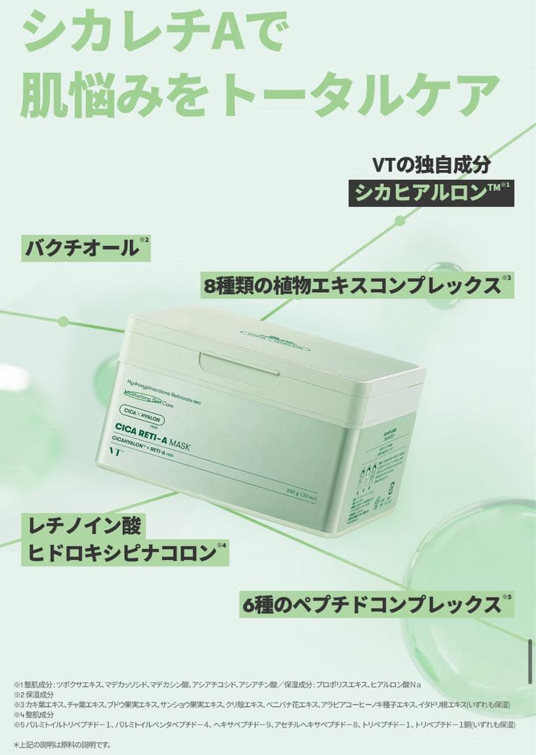 VT シートマスク/AC+シカ+TXトーニング+レチA