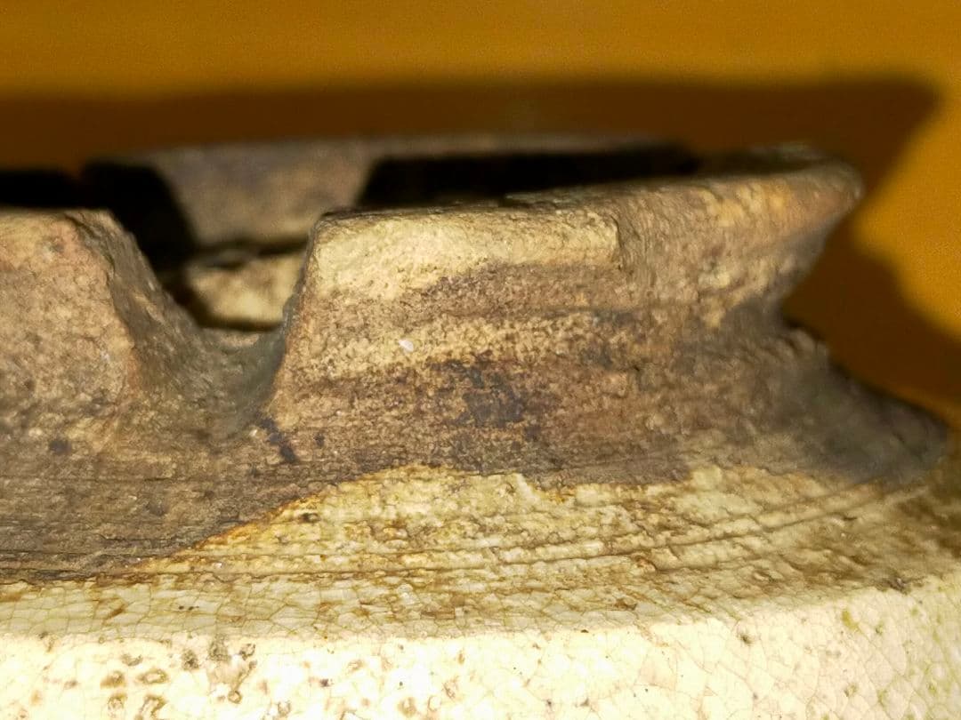 ♥値下げ！♥古萩　茶碗　ニュウ　窯ギレ　あり　仕覆　木箱付き　茶道具　骨董　古玩