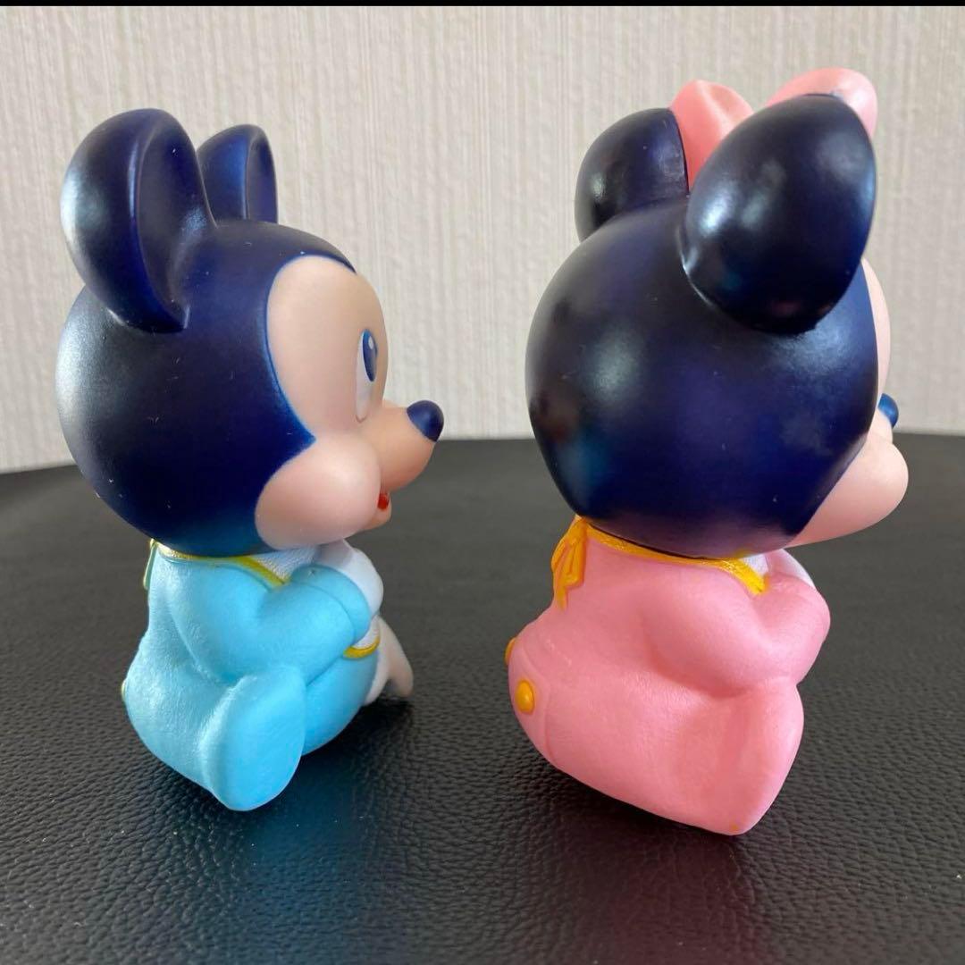 1990年代昭和レトロアンティークベビーミッキーベビーミニー フィギュアセット