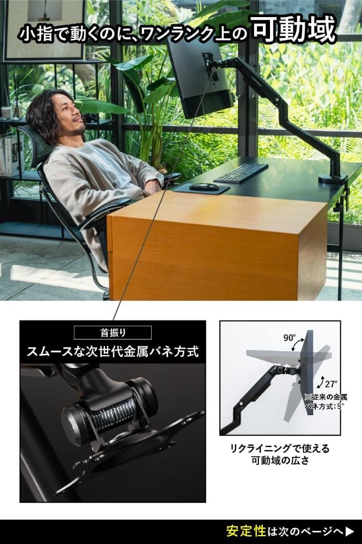 【未使用・新品】SHOPPINGALL モニターアーム 17-34インチ対応
