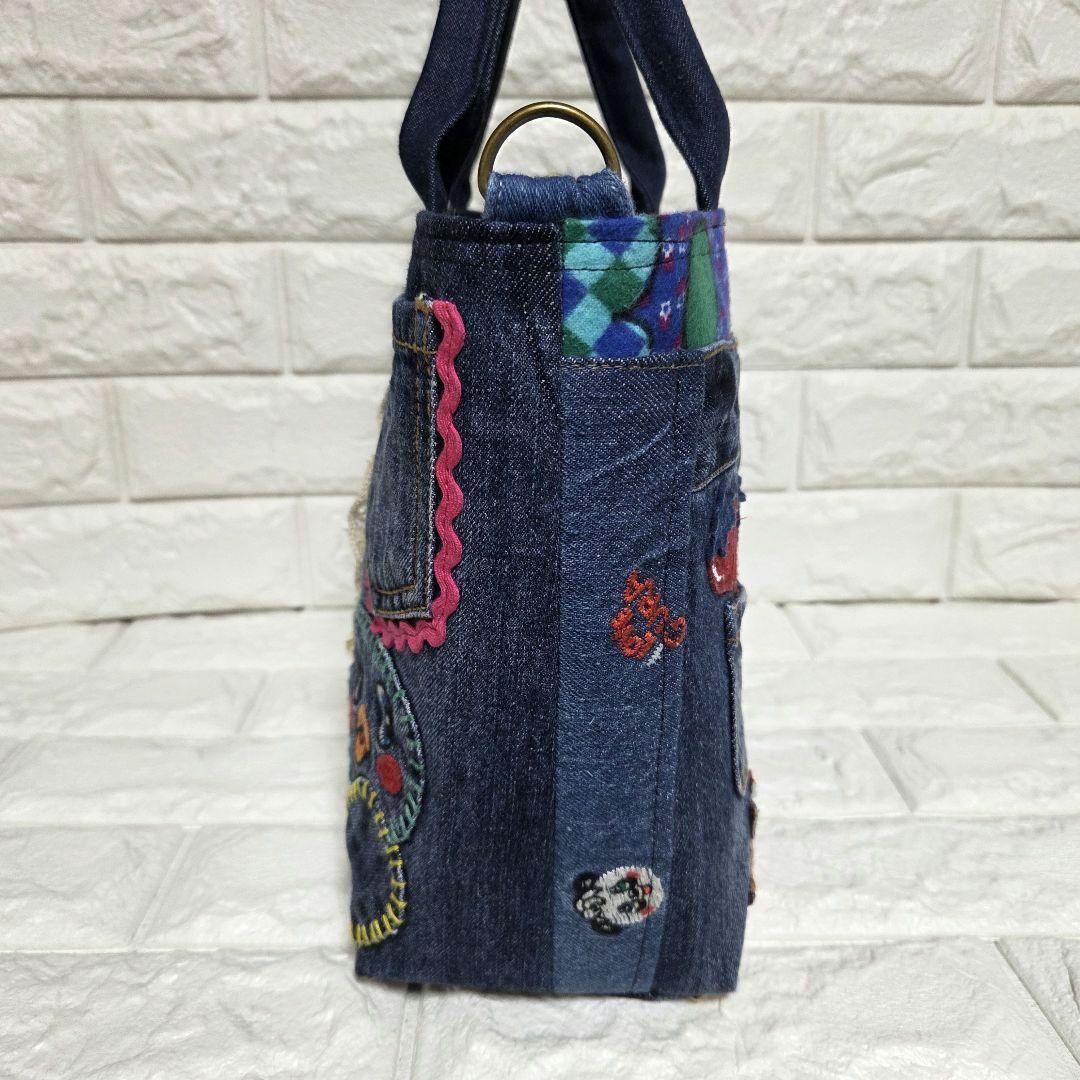 940 デニム＊リメイク＊刺繍＊バッグ＊トートバッグ