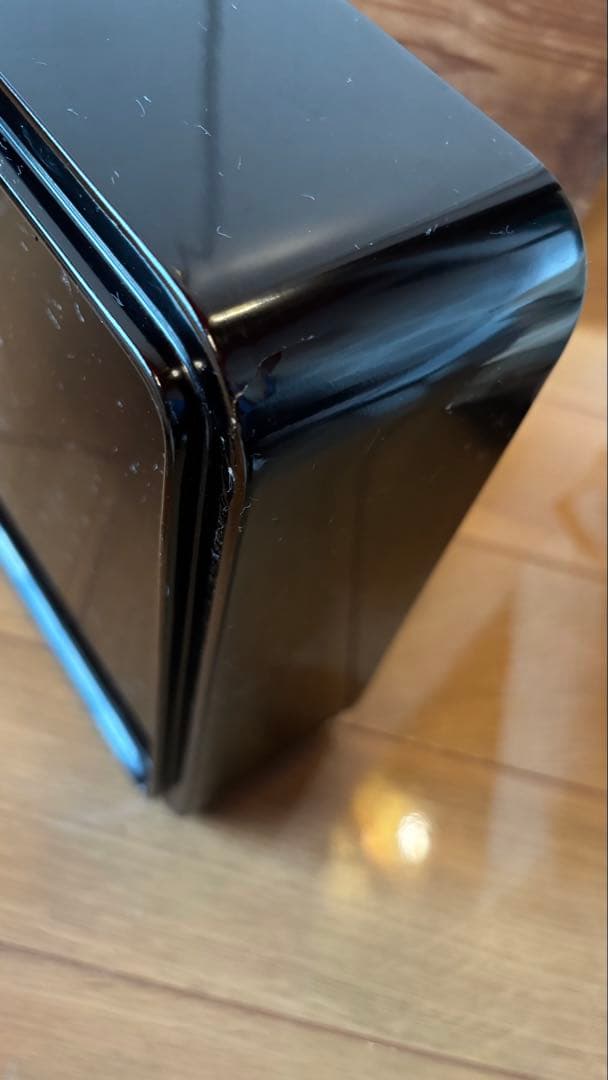 漆器 重箱 黒と赤 六角形模様　五段